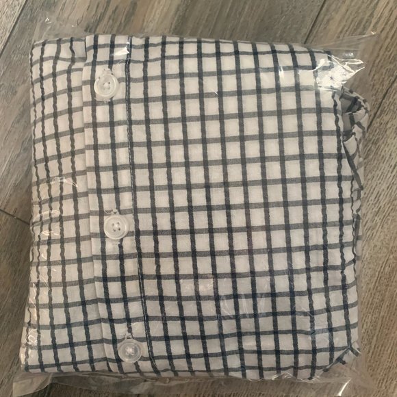 NWT JOAN RIVERS TEXTURED BUTTON FRONT SHIRT W/SIDE BUTTONS WHITE/BLACK XS, XXS - Picture 11 of 14